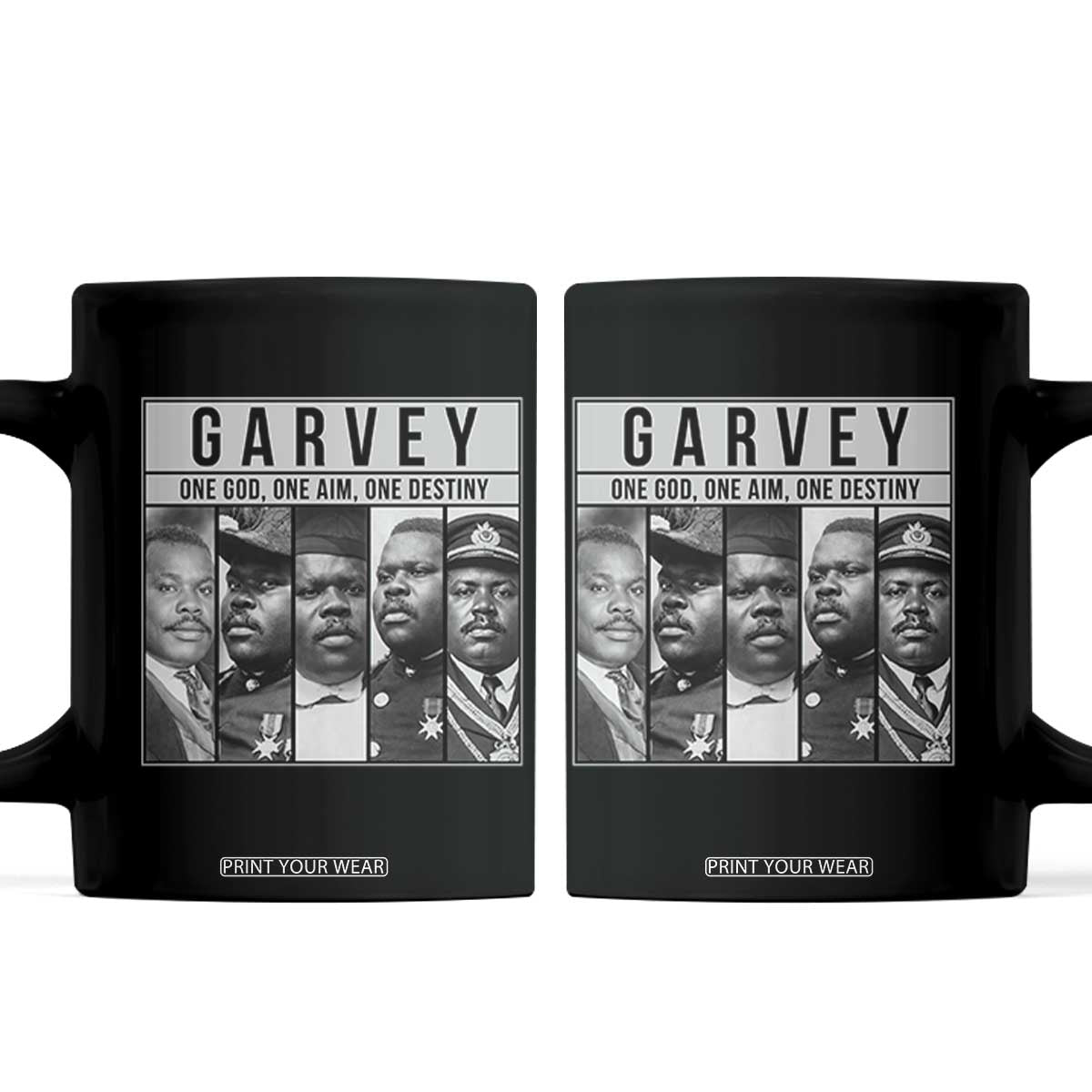 Marcus Garvey Quote Coffee Mug One God One Aim One Destiny TS12 Black Print Your Wear