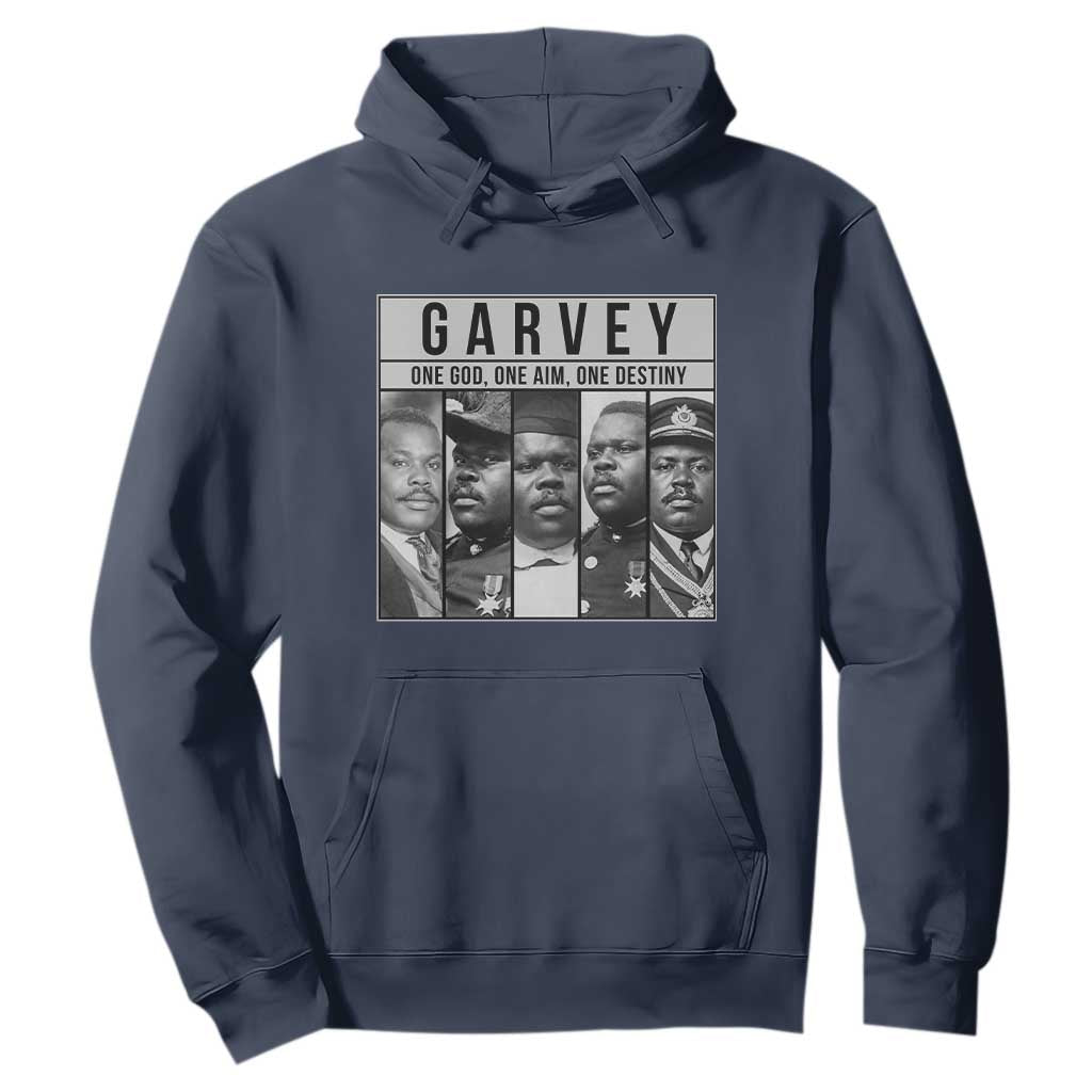 Marcus Garvey Quote Hoodie One God One Aim One Destiny TS12 Navy Print Your Wear