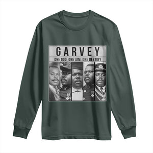 Marcus Garvey Quote Long Sleeve Shirt One God One Aim One Destiny TS12 Dark Forest Green Print Your Wear