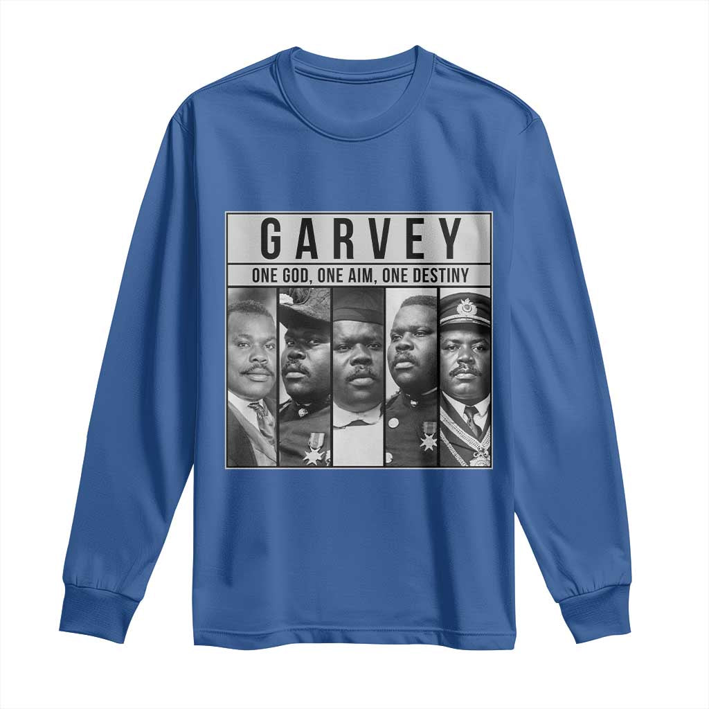 Marcus Garvey Quote Long Sleeve Shirt One God One Aim One Destiny TS12 Royal Blue Print Your Wear