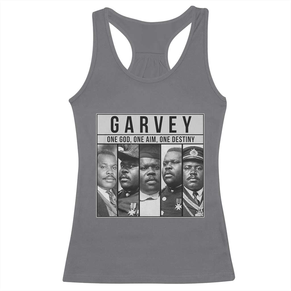 Marcus Garvey Quote Racerback Tank Top One God One Aim One Destiny TS12 Charcoal Print Your Wear