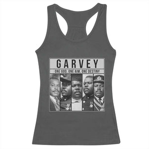 Marcus Garvey Quote Racerback Tank Top One God One Aim One Destiny TS12 Dark Heather Print Your Wear