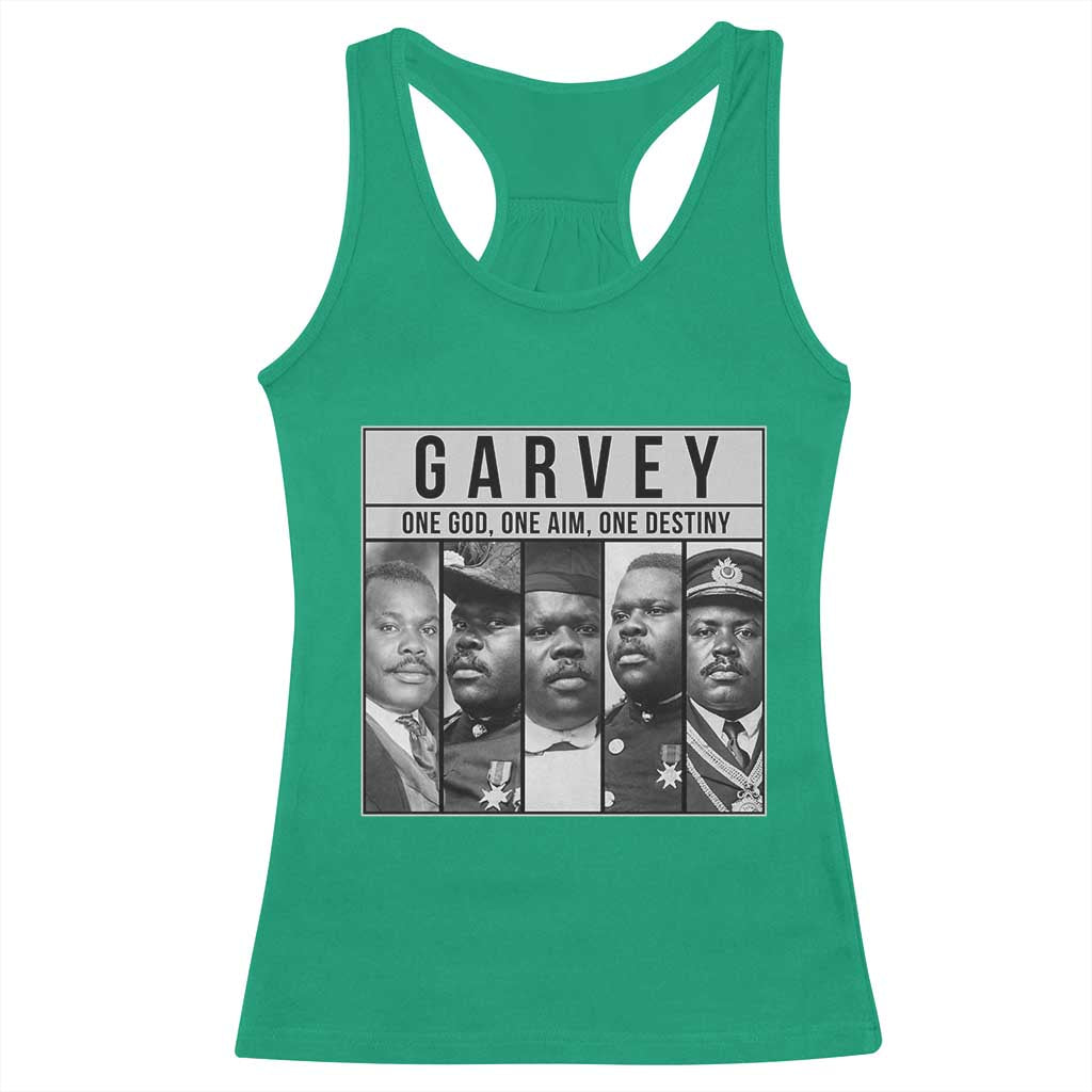 Marcus Garvey Quote Racerback Tank Top One God One Aim One Destiny TS12 Irish Green Print Your Wear