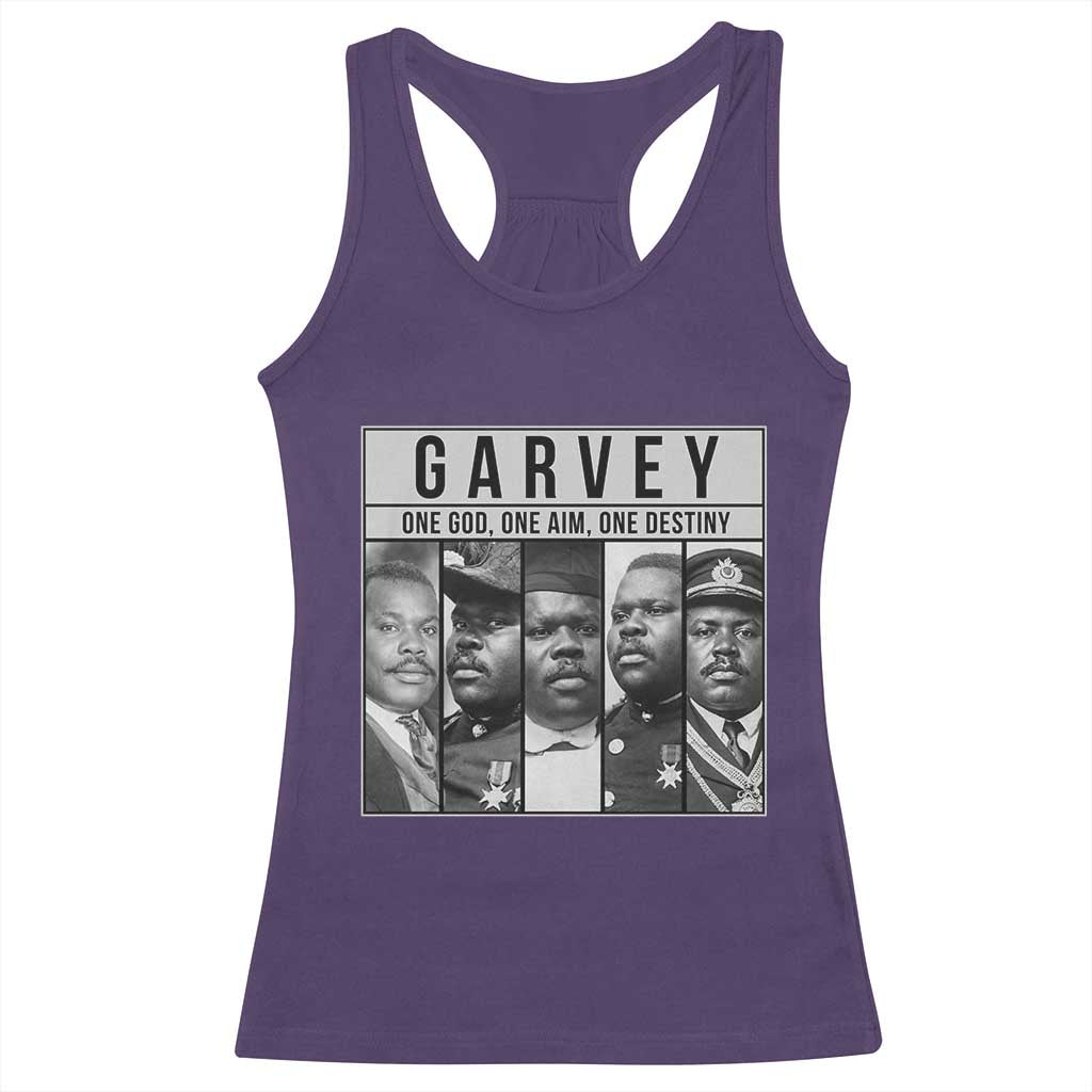 Marcus Garvey Quote Racerback Tank Top One God One Aim One Destiny TS12 Purple Print Your Wear