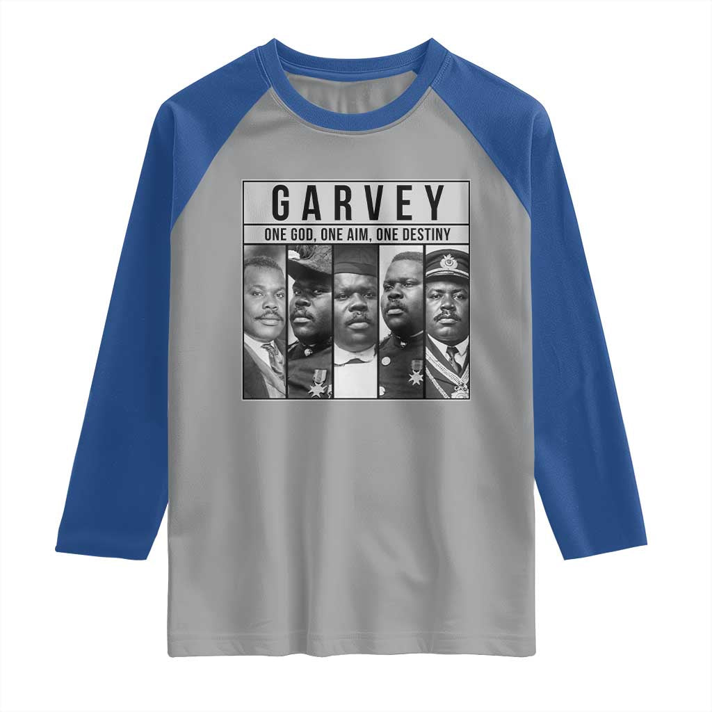 Marcus Garvey Quote Raglan Shirt One God One Aim One Destiny TS12 Sport Gray Royal Print Your Wear