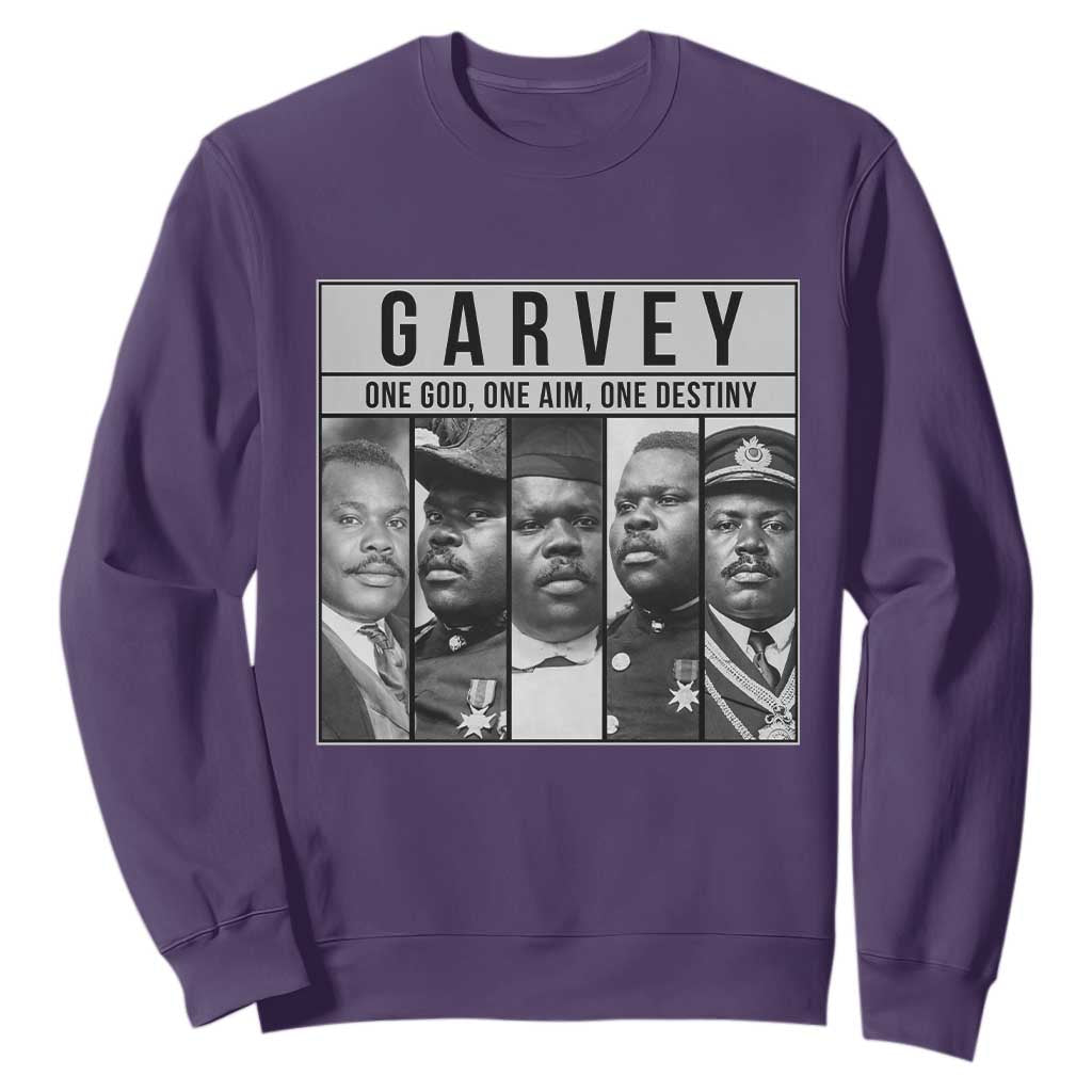 Marcus Garvey Quote Sweatshirt One God One Aim One Destiny TS12 Purple Print Your Wear
