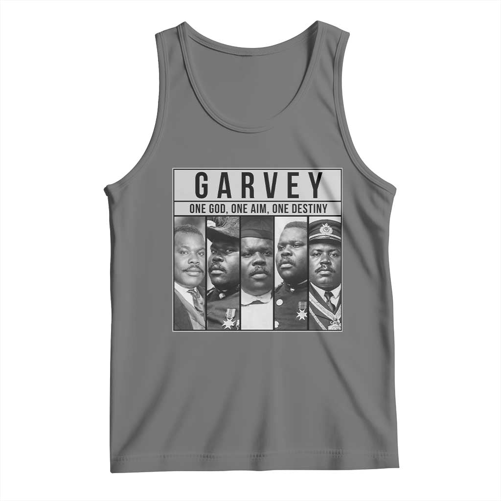 Marcus Garvey Quote Tank Top One God One Aim One Destiny TS12 Black Heather Print Your Wear