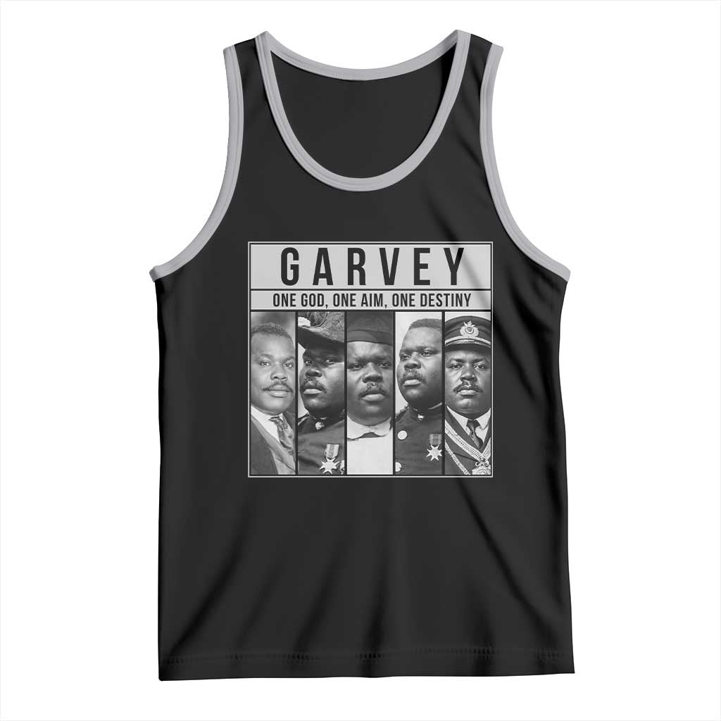 Marcus Garvey Quote Tank Top One God One Aim One Destiny TS12 Black Athletic Heather Print Your Wear