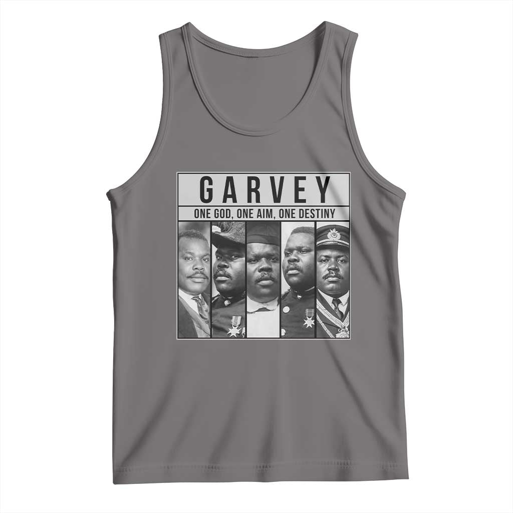Marcus Garvey Quote Tank Top One God One Aim One Destiny TS12 Deep Heather Print Your Wear