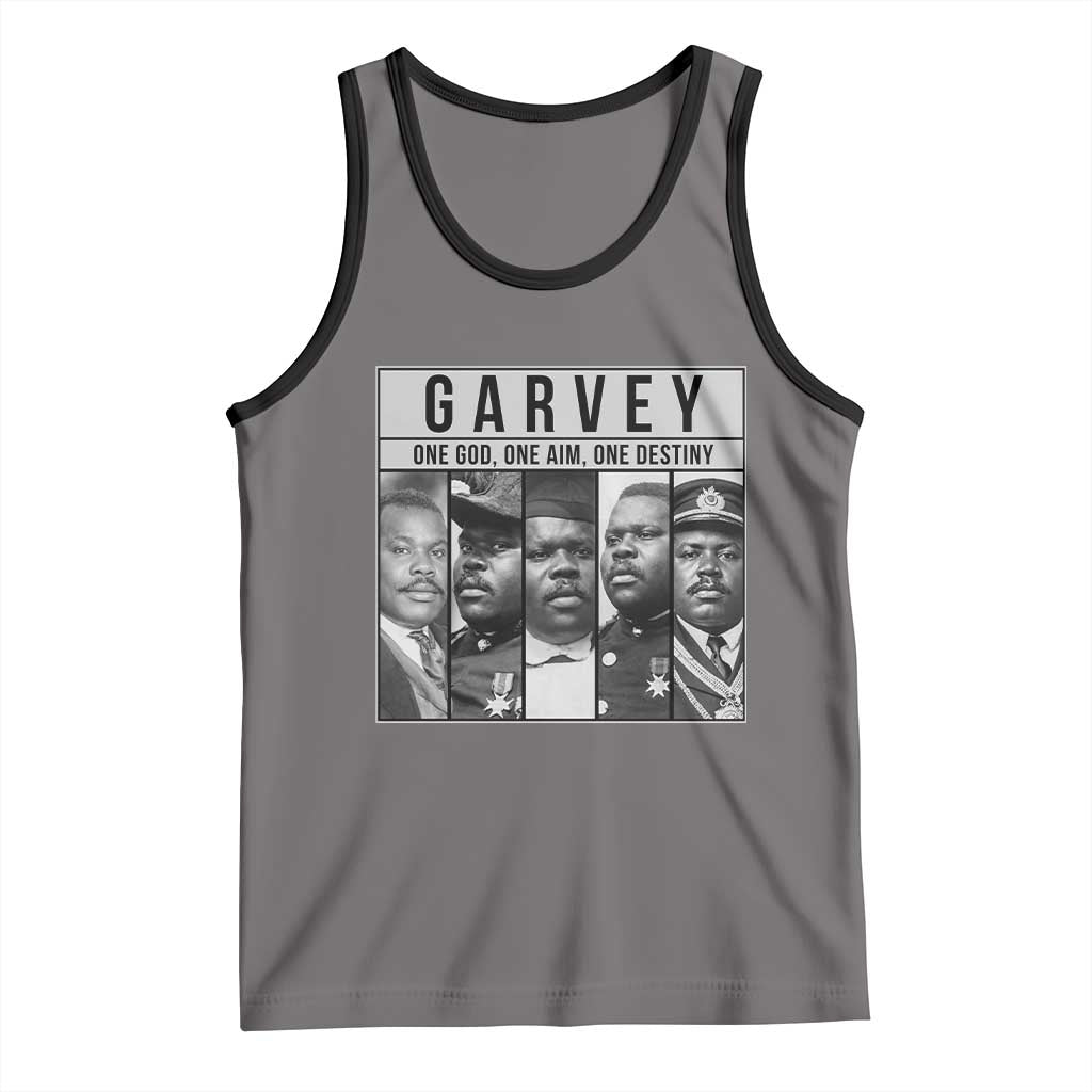 Marcus Garvey Quote Tank Top One God One Aim One Destiny TS12 Deep Heather Black Print Your Wear
