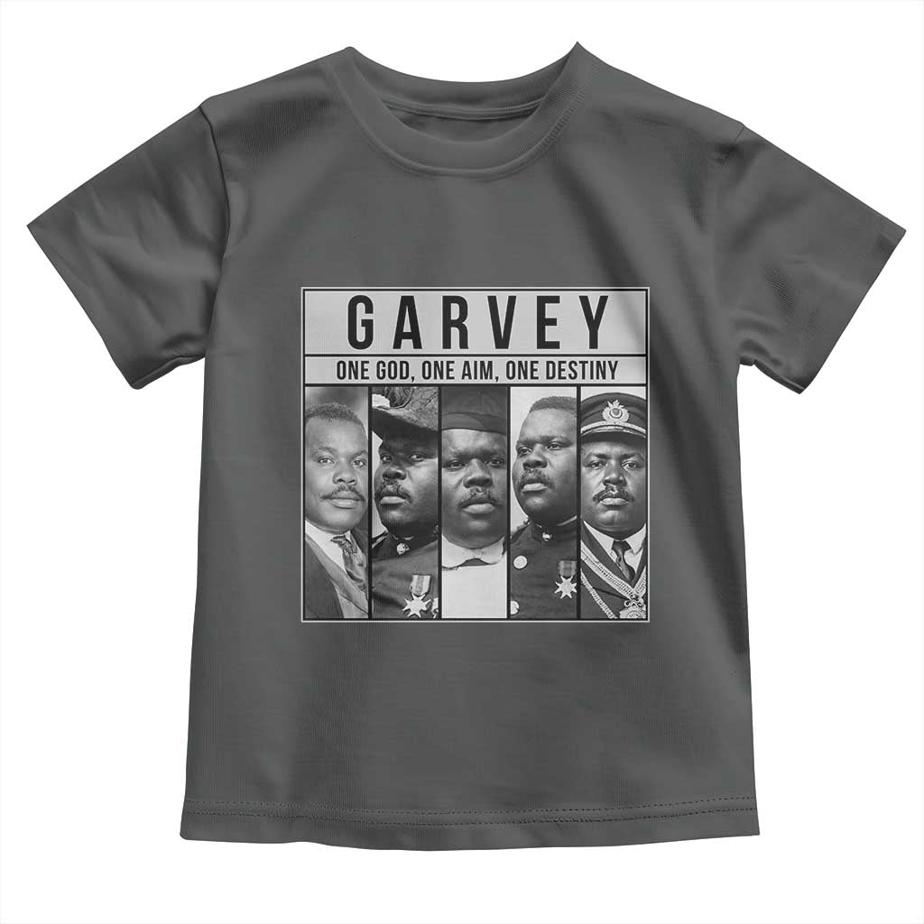 Marcus Garvey Quote Toddler T Shirt One God One Aim One Destiny TS12 Dark Heather Print Your Wear