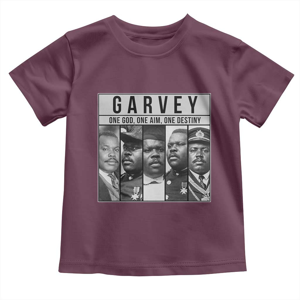 Marcus Garvey Quote Toddler T Shirt One God One Aim One Destiny TS12 Maroon Print Your Wear