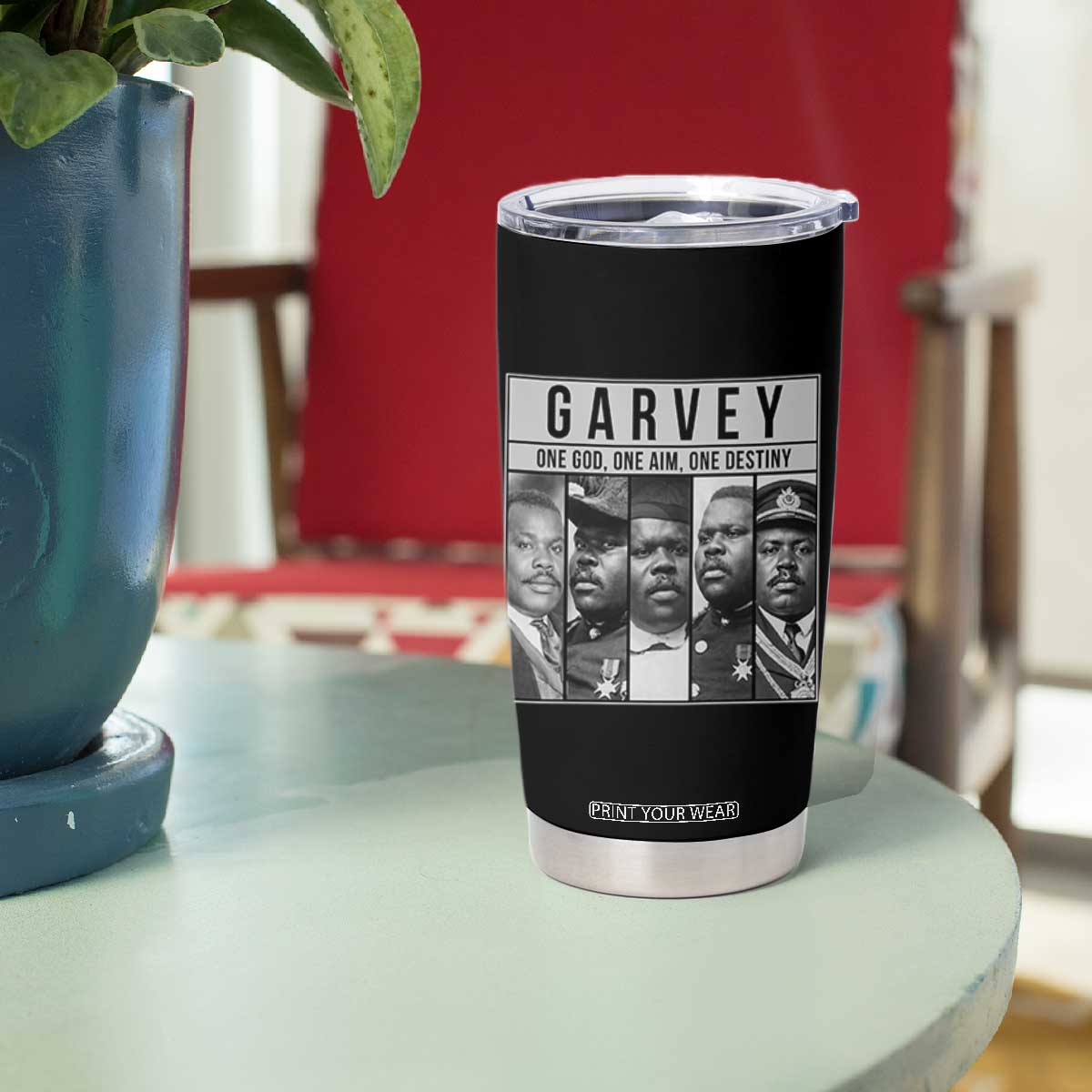 Marcus Garvey Quote Tumbler Cup One God One Aim One Destiny TS12 Print Your Wear