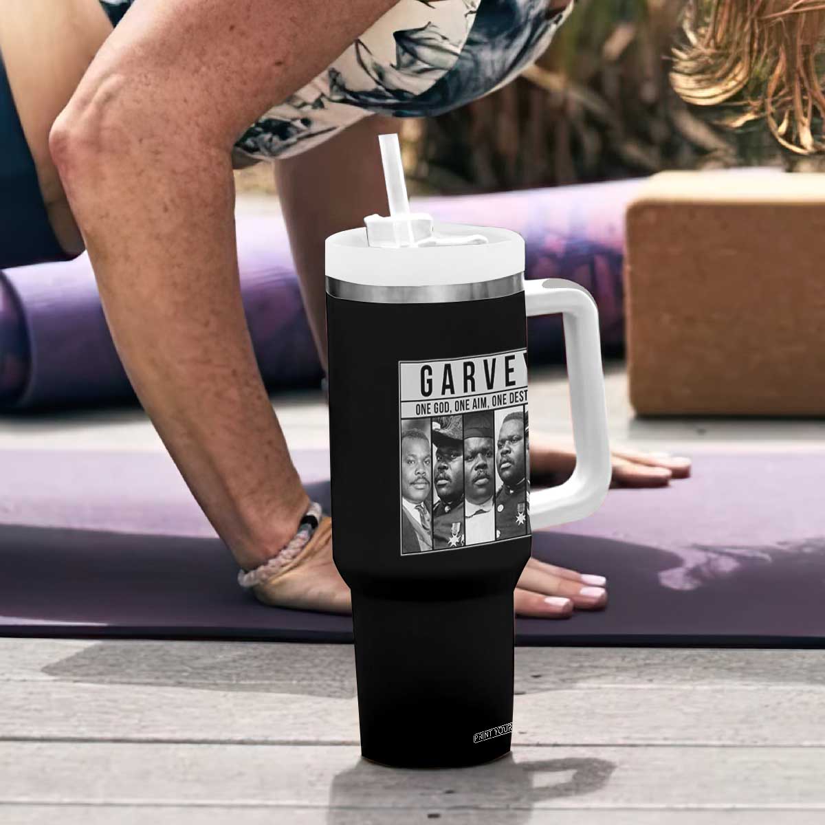 Marcus Garvey Quote Tumbler With Handle One God One Aim One Destiny TS12 Print Your Wear