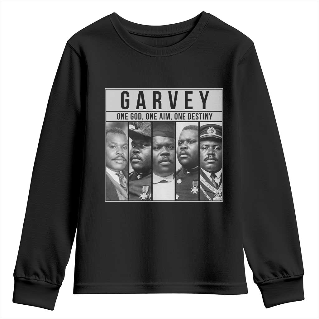 Marcus Garvey Quote Youth Sweatshirt One God One Aim One Destiny TS12 Black Print Your Wear