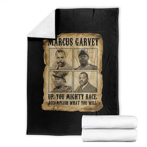 Vintage Marcus Garvey Throw Blanket Up You Mighty Race Quote TS12 Black Print Your Wear