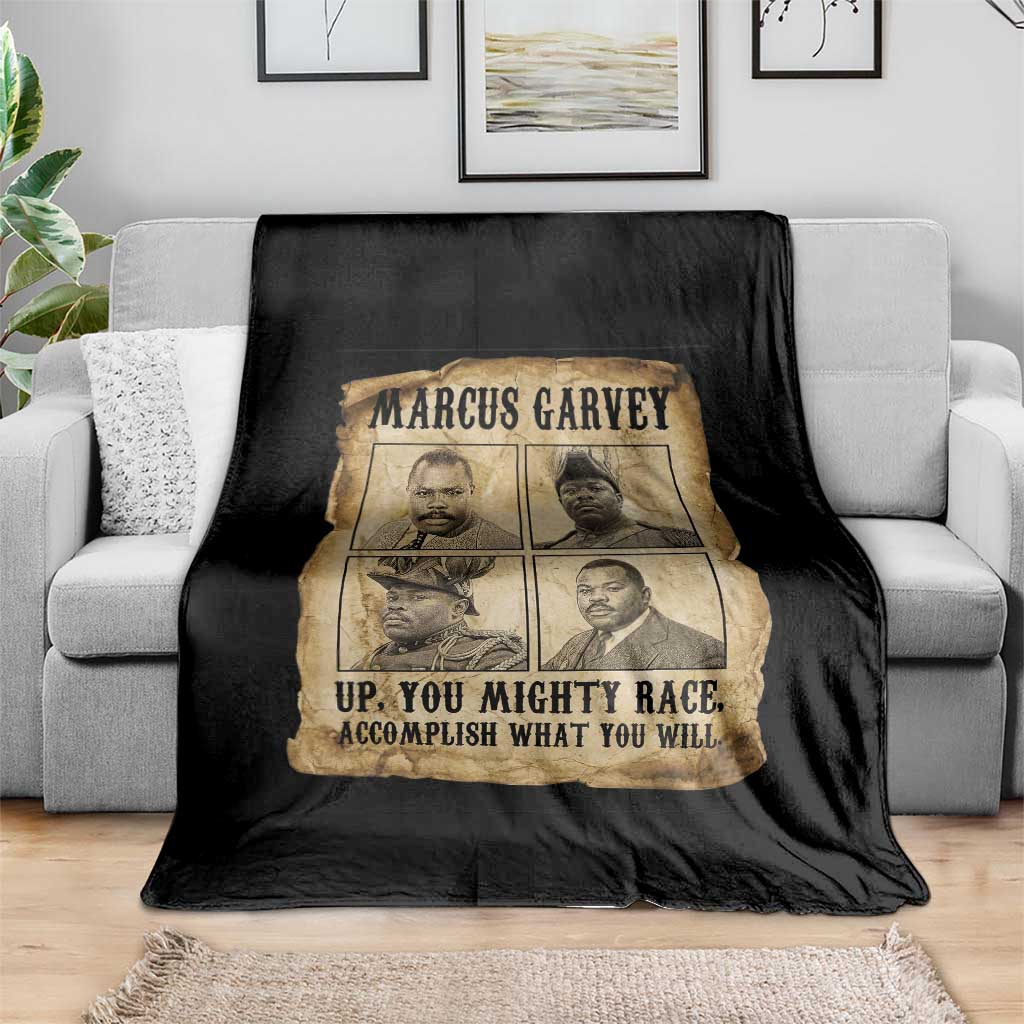 Vintage Marcus Garvey Throw Blanket Up You Mighty Race Quote TS12 Print Your Wear