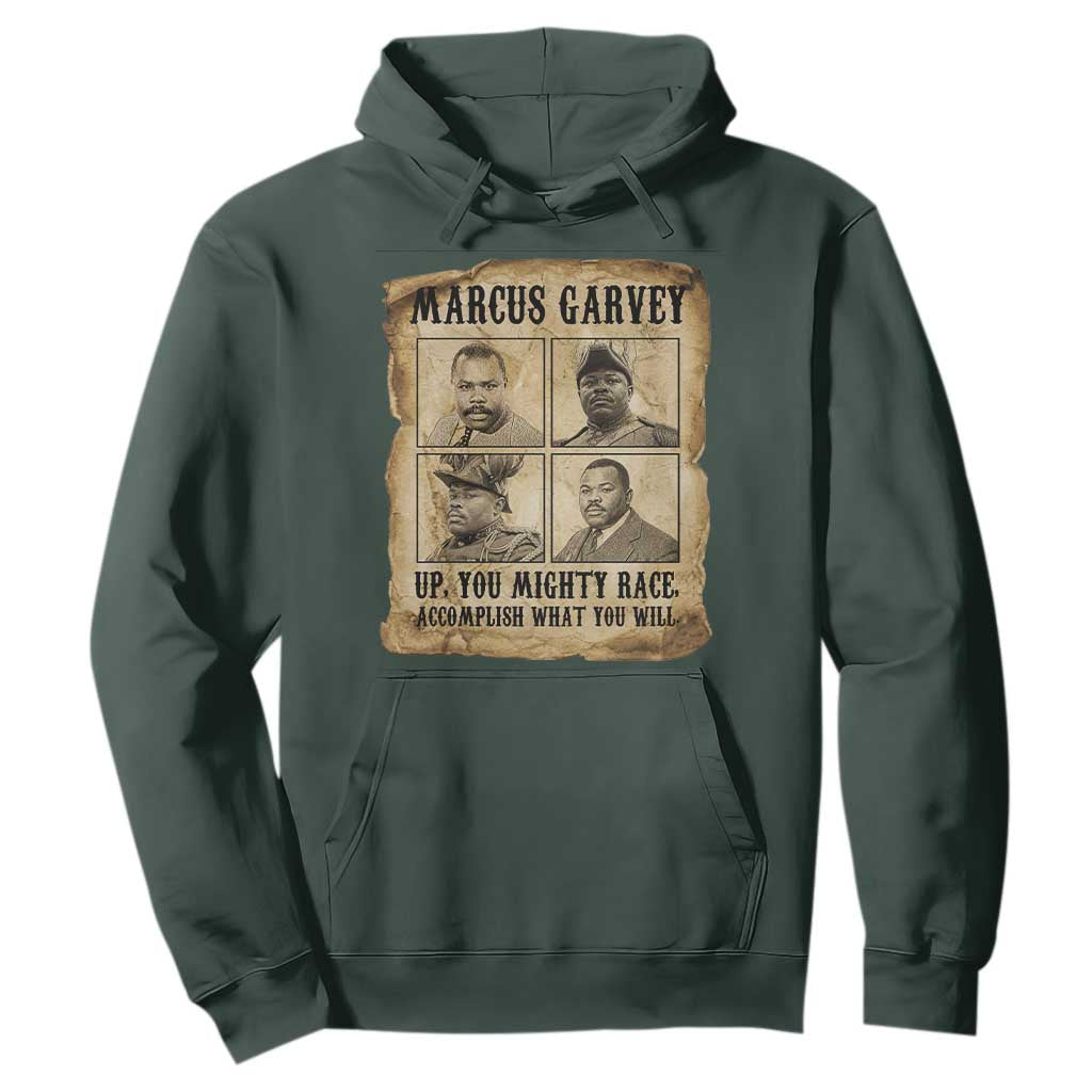 Vintage Marcus Garvey Hoodie Up You Mighty Race Quote TS12 Dark Forest Green Print Your Wear