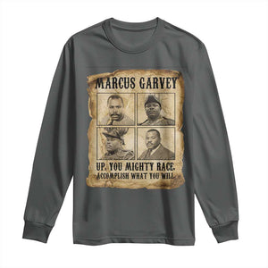 Vintage Marcus Garvey Long Sleeve Shirt Up You Mighty Race Quote TS12 Dark Heather Print Your Wear