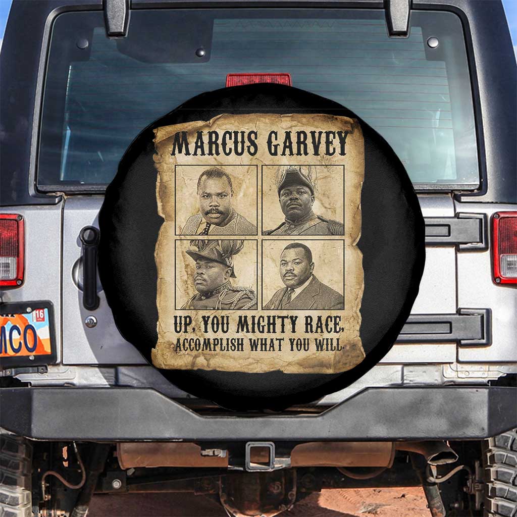 Vintage Marcus Garvey Spare Tire Cover Up You Mighty Race Quote TS12 No hole Black Print Your Wear
