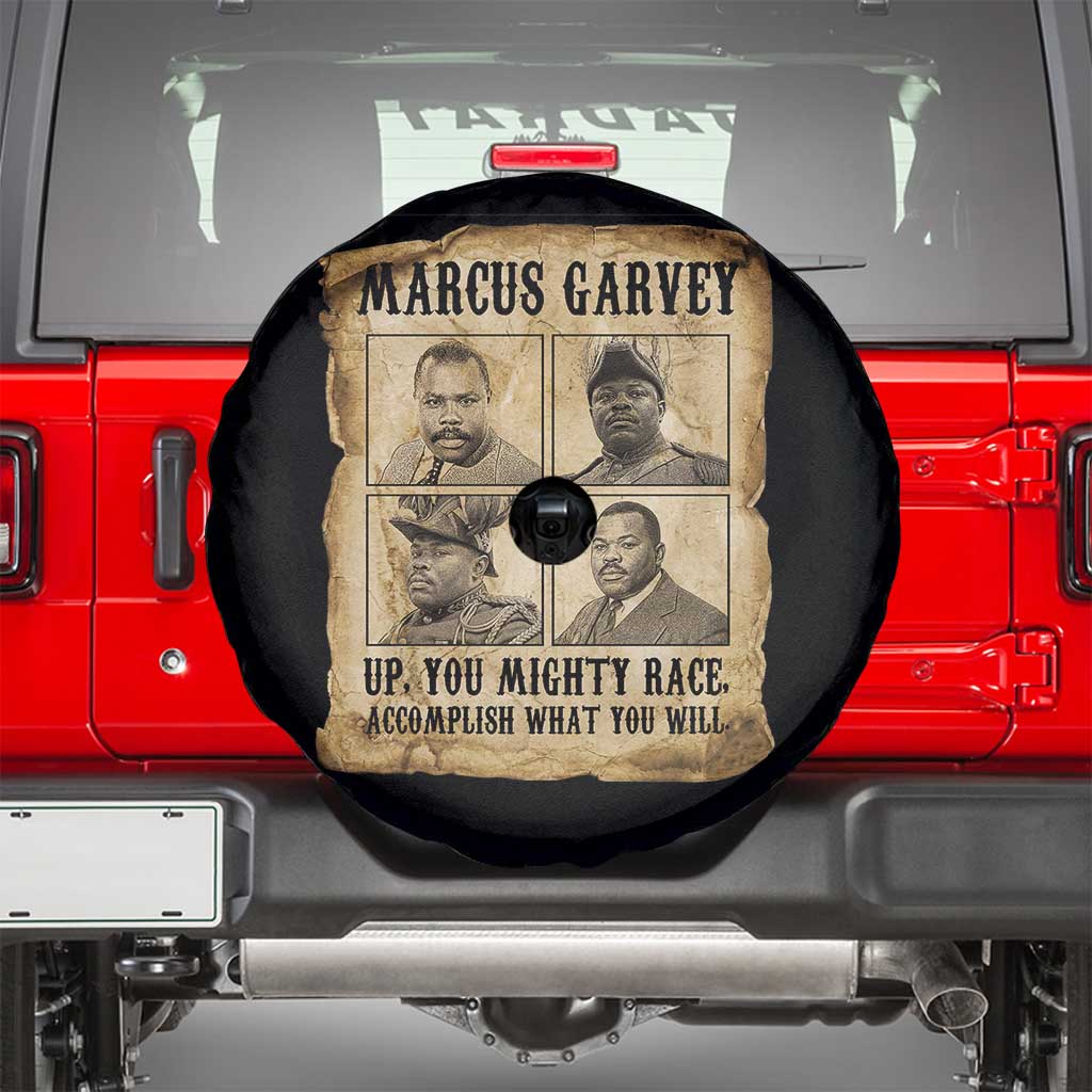 Vintage Marcus Garvey Spare Tire Cover Up You Mighty Race Quote TS12 Black Print Your Wear