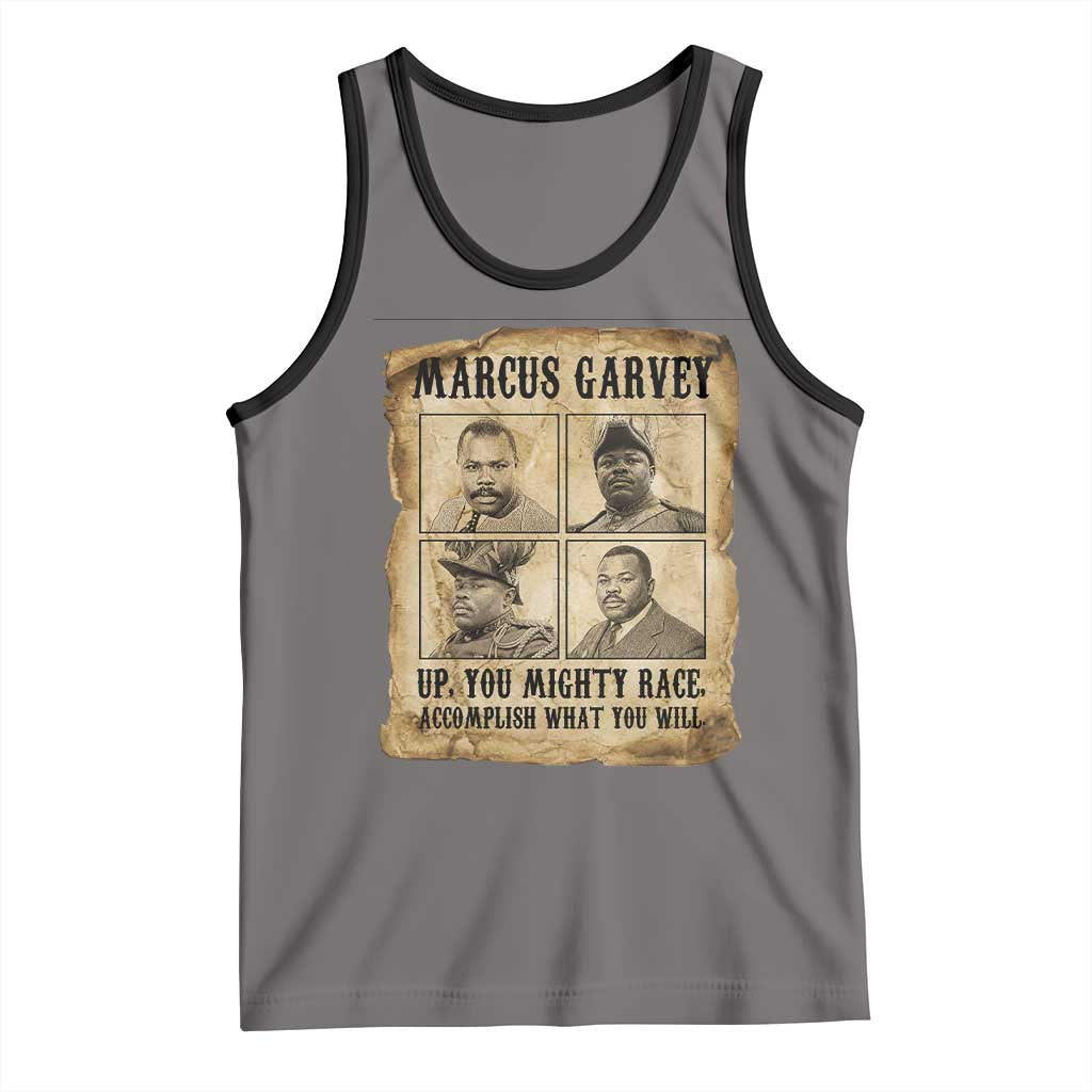 Vintage Marcus Garvey Tank Top Up You Mighty Race Quote TS12 Deep Heather Black Print Your Wear