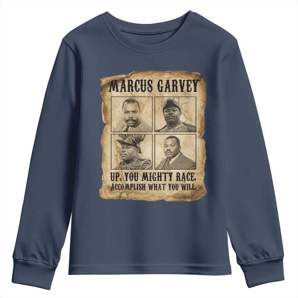 Vintage Marcus Garvey Youth Sweatshirt Up You Mighty Race Quote TS12 Navy Print Your Wear
