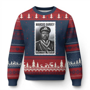 Marcus Garvey Ugly Christmas Sweater Jamaican National Hero Legacy Gift TS12 Navy Red Print Your Wear