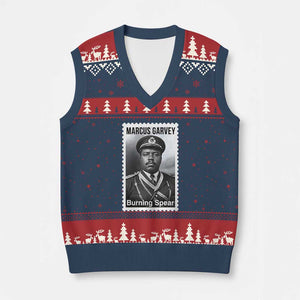Marcus Garvey V-Neck Knit Sweater Vest Jamaican National Hero Legacy Gift TS12 Navy Red Print Your Wear