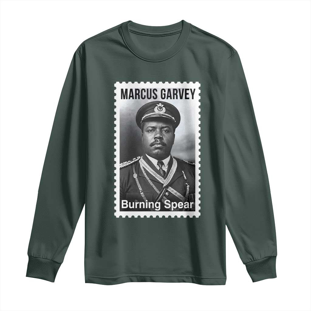 Marcus Garvey Long Sleeve Shirt Jamaican National Hero Legacy Gift TS12 Dark Forest Green Print Your Wear