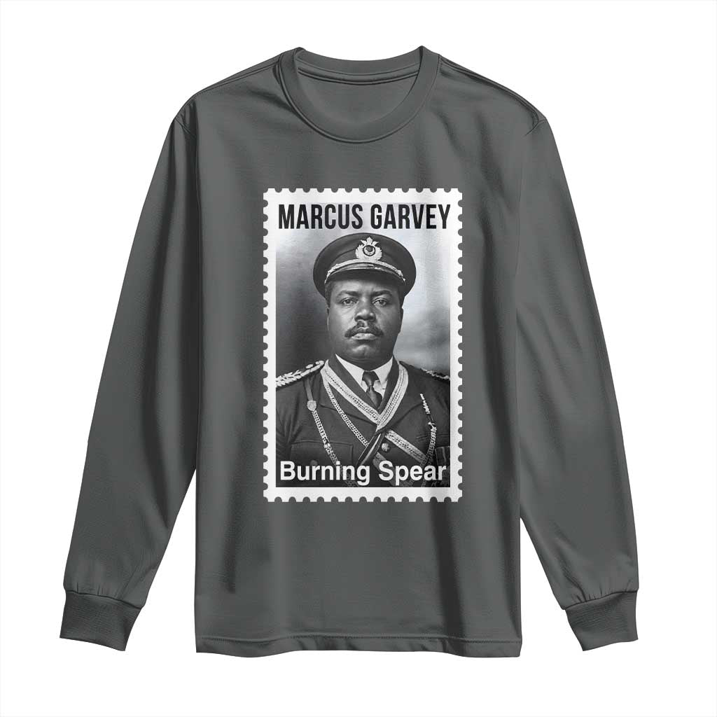Marcus Garvey Long Sleeve Shirt Jamaican National Hero Legacy Gift TS12 Dark Heather Print Your Wear