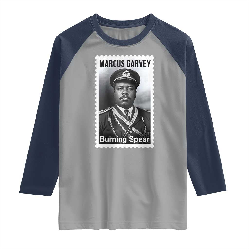 Marcus Garvey Raglan Shirt Jamaican National Hero Legacy Gift TS12 Sport Gray Navy Print Your Wear