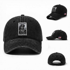 Marcus Garvey Washed Cotton Baseball Cap Jamaican National Hero Legacy Gift TS12 Washed Cap Universal Fit Black Print Your Wear