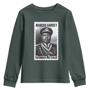 Marcus Garvey Youth Sweatshirt Jamaican National Hero Legacy Gift TS12 Dark Forest Green Print Your Wear