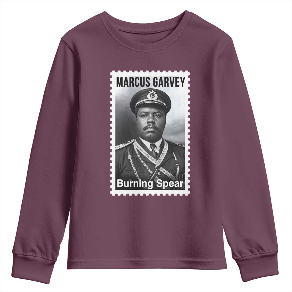Marcus Garvey Youth Sweatshirt Jamaican National Hero Legacy Gift TS12 Maroon Print Your Wear