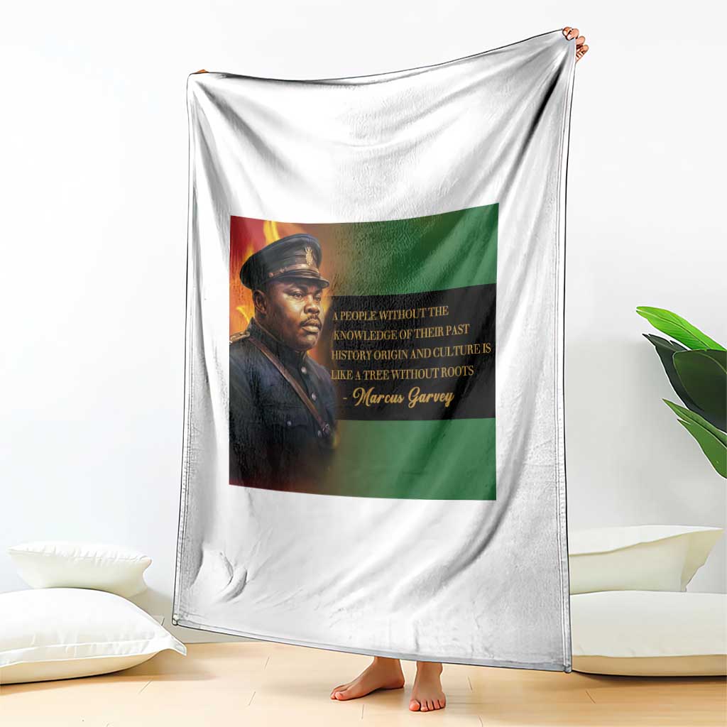 Marcus Garvey Pan African Flag Throw Blanket A People Without Knowledge Of Their Past Quote TS12 Print Your Wear
