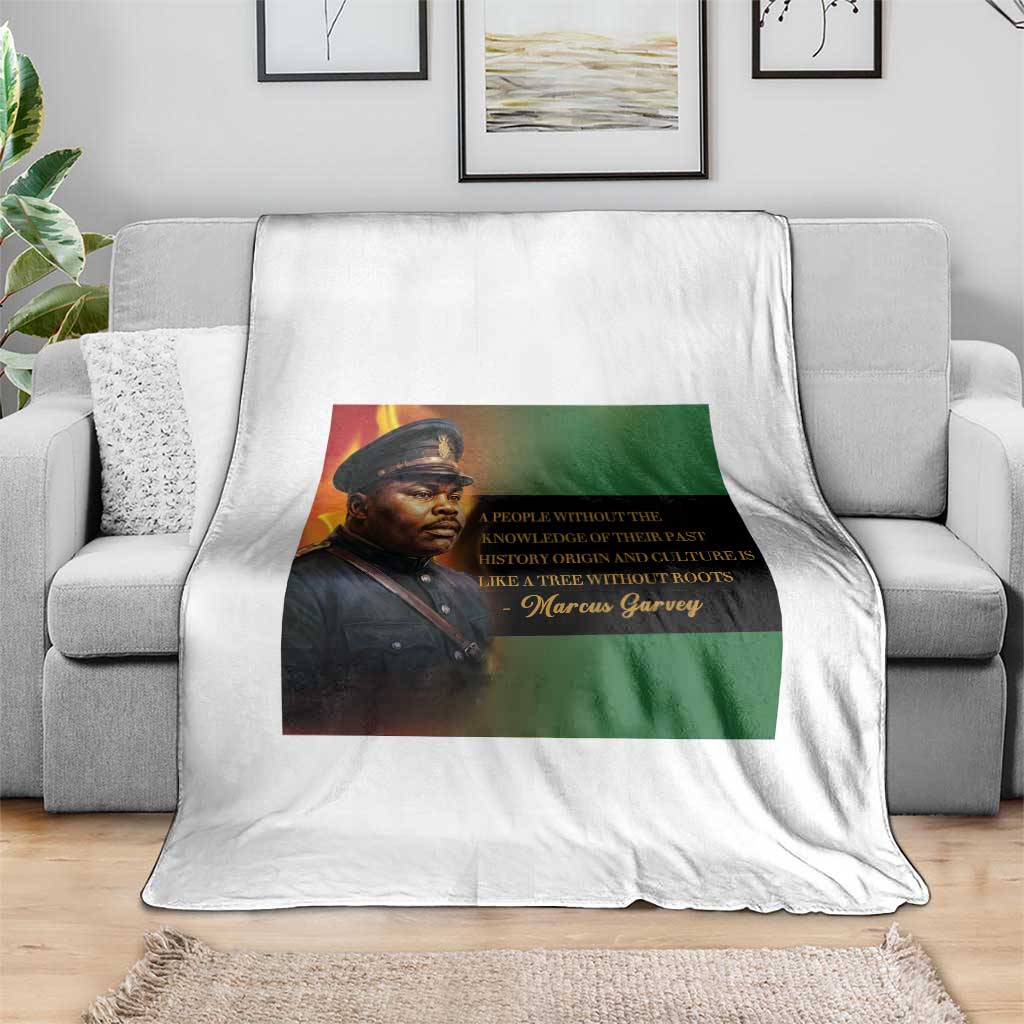 Marcus Garvey Pan African Flag Throw Blanket A People Without Knowledge Of Their Past Quote TS12 Print Your Wear