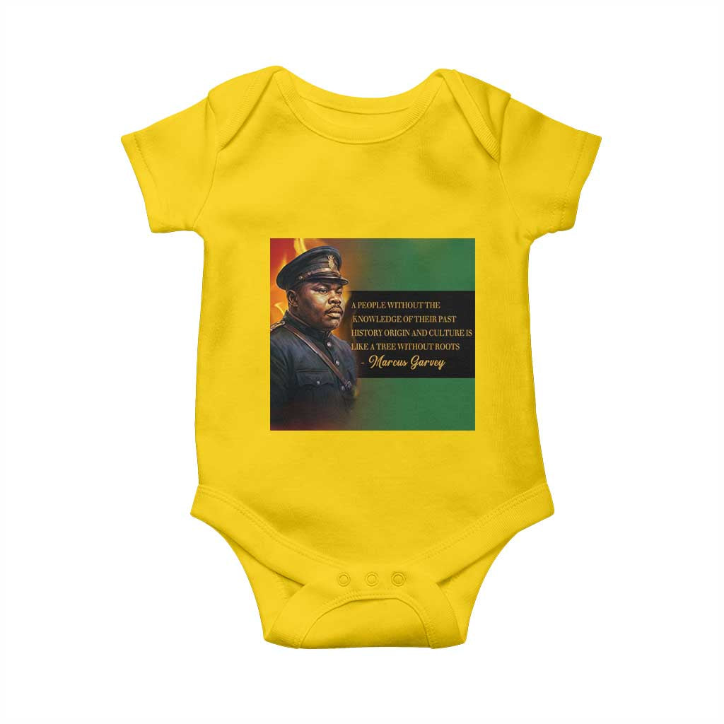 Marcus Garvey Pan African Flag Baby Onesie A People Without Knowledge Of Their Past Quote TS12 Daisy Print Your Wear
