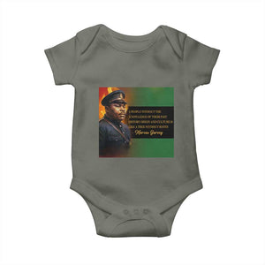 Marcus Garvey Pan African Flag Baby Onesie A People Without Knowledge Of Their Past Quote TS12 Military Green Print Your Wear