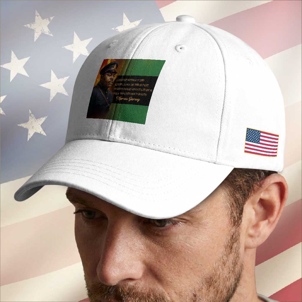 Marcus Garvey Pan African Flag Baseball Cap A People Without Knowledge Of Their Past Quote TS12 Print Your Wear