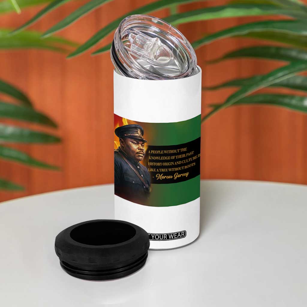 Marcus Garvey Pan African Flag 4 in 1 Can Cooler Tumbler A People Without Knowledge Of Their Past Quote TS12 Print Your Wear