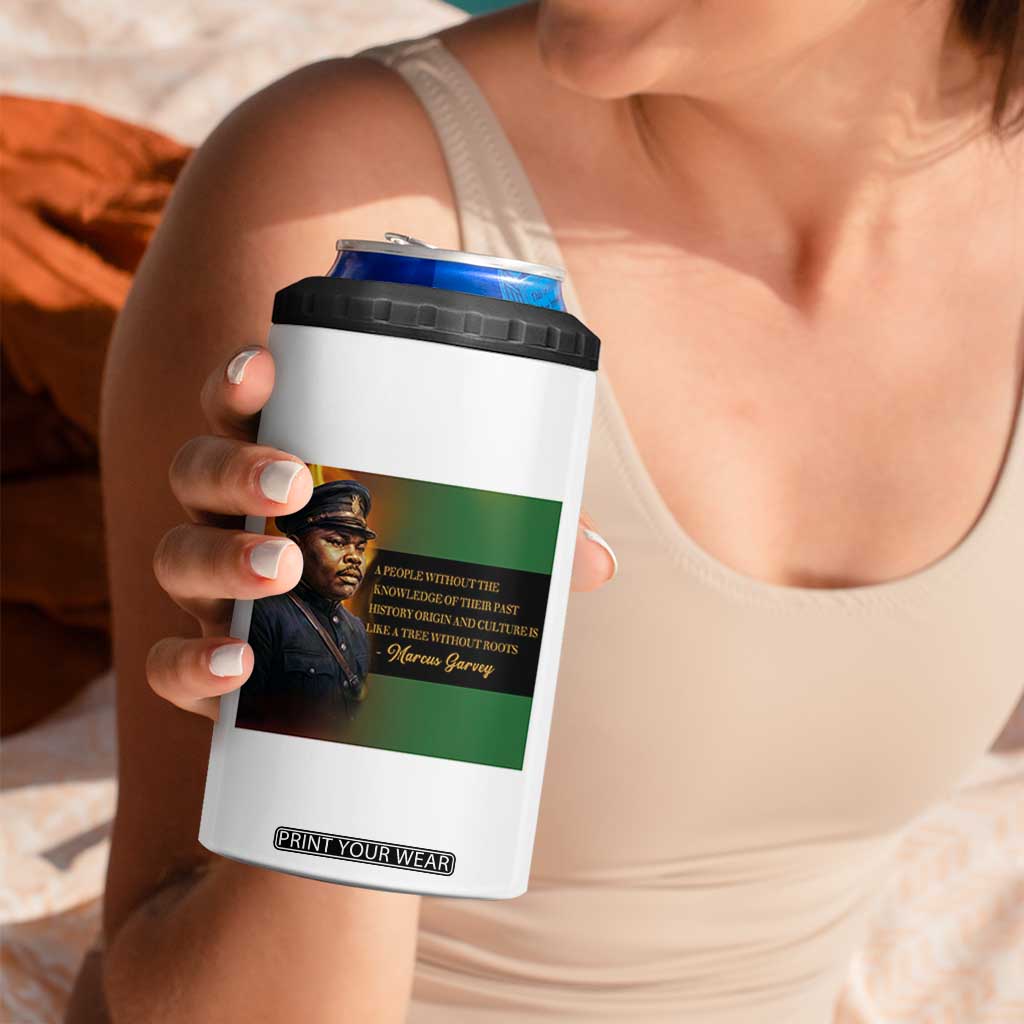 Marcus Garvey Pan African Flag 4 in 1 Can Cooler Tumbler A People Without Knowledge Of Their Past Quote TS12 Print Your Wear