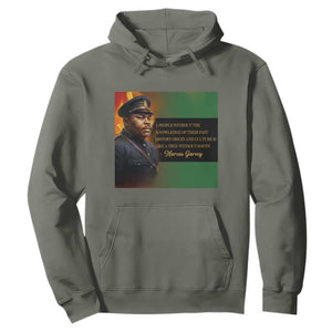 Marcus Garvey Pan African Flag Hoodie A People Without Knowledge Of Their Past Quote TS12 Military Green Print Your Wear