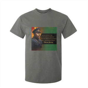 Marcus Garvey Pan African Flag T Shirt For Kid A People Without Knowledge Of Their Past Quote TS12 Military Green Print Your Wear