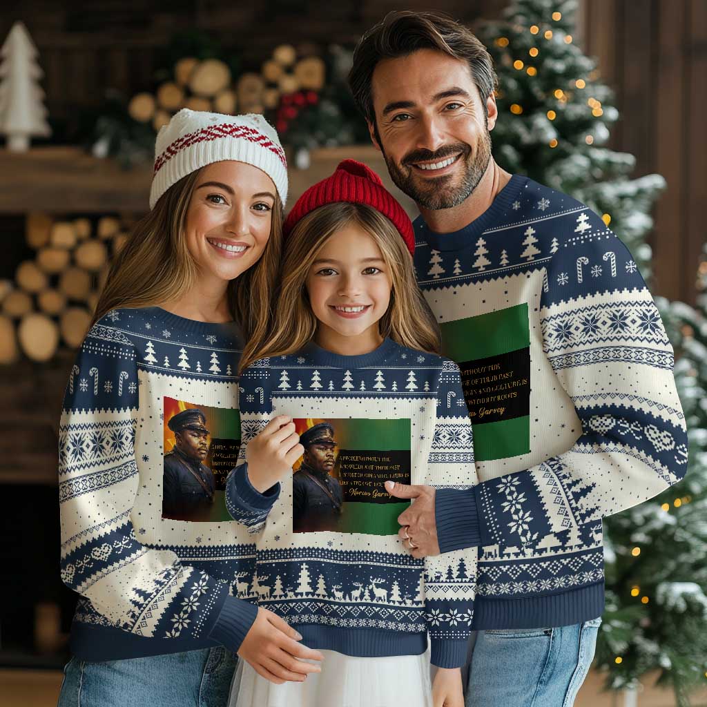 Marcus Garvey Pan African Flag Ugly Christmas Sweater A People Without Knowledge Of Their Past Quote TS12 Beige Navy Print Your Wear