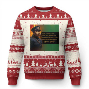 Marcus Garvey Pan African Flag Ugly Christmas Sweater A People Without Knowledge Of Their Past Quote TS12 Beige Red Print Your Wear