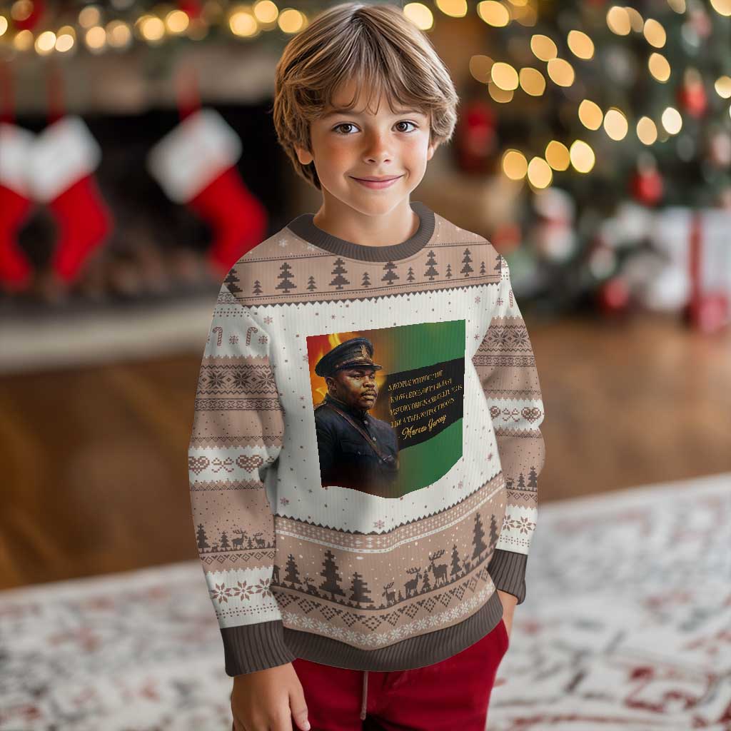 Marcus Garvey Pan African Flag Ugly Christmas Sweater A People Without Knowledge Of Their Past Quote TS12 Mocha Mousse Print Your Wear