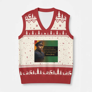 Marcus Garvey Pan African Flag V-Neck Knit Sweater Vest A People Without Knowledge Of Their Past Quote TS12 Beige Red Print Your Wear