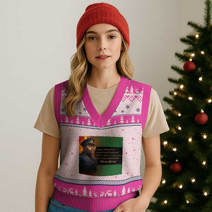 Marcus Garvey Pan African Flag V-Neck Knit Sweater Vest A People Without Knowledge Of Their Past Quote TS12 Hot Pink Print Your Wear
