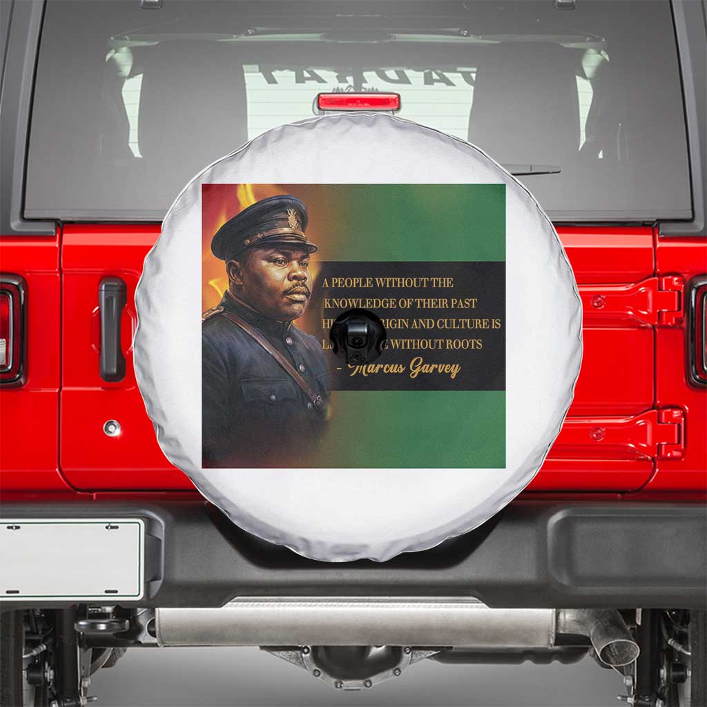 Marcus Garvey Pan African Flag Spare Tire Cover A People Without Knowledge Of Their Past Quote TS12 White Print Your Wear